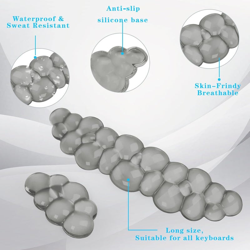KEPUTAIER Gel Cloud Keyboard and Mouse Wrist Rest, Cute Wrist Support and Arm Support Keyboard Rest for Keyboard and Mouse Typing Pain Relief，Suitable for Office/Computer/Laptop/Gaming (Gray) - Image 3